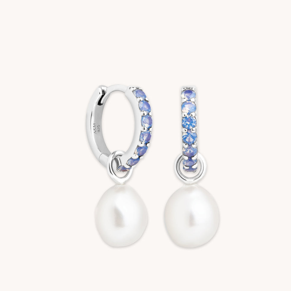 Opal Pearl Charm Huggies-Astrid & Miyu