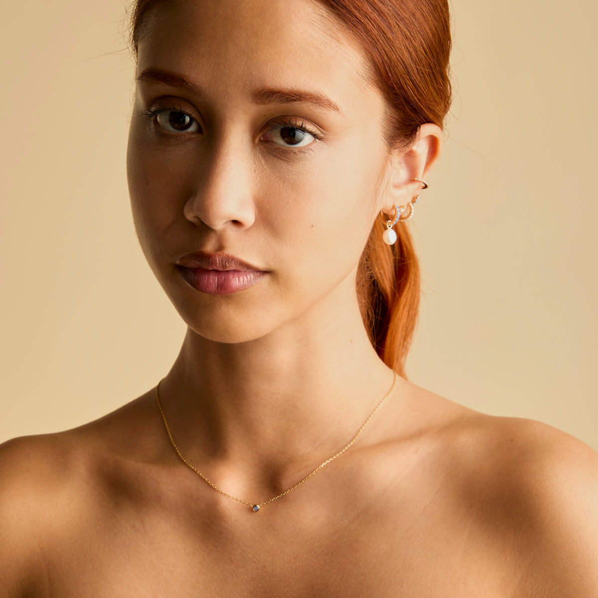 Opal Pendant Necklace in Gold-Astrid & Miyu