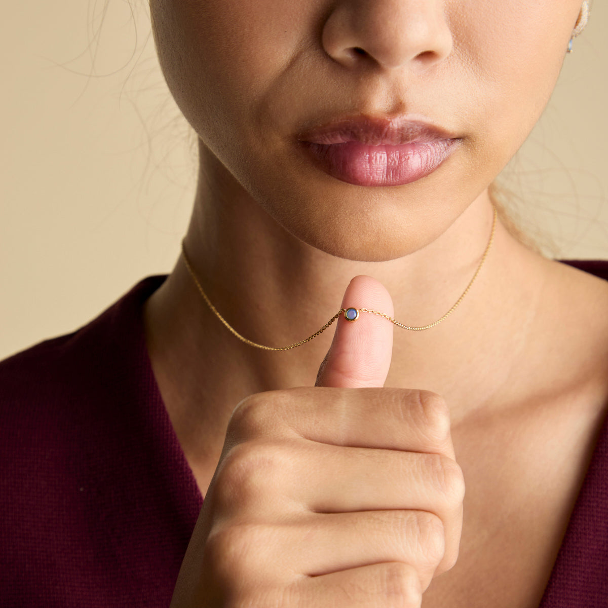Opal Pendant Necklace in Gold-Astrid & Miyu