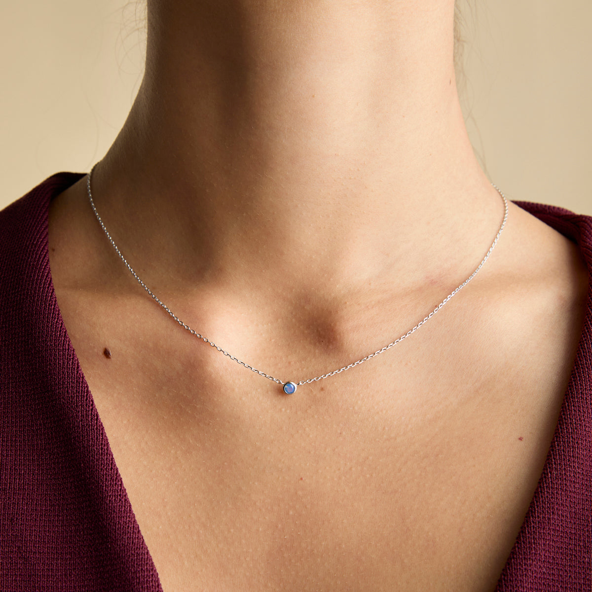 Opal Pendant Necklace in Silver-Astrid & Miyu