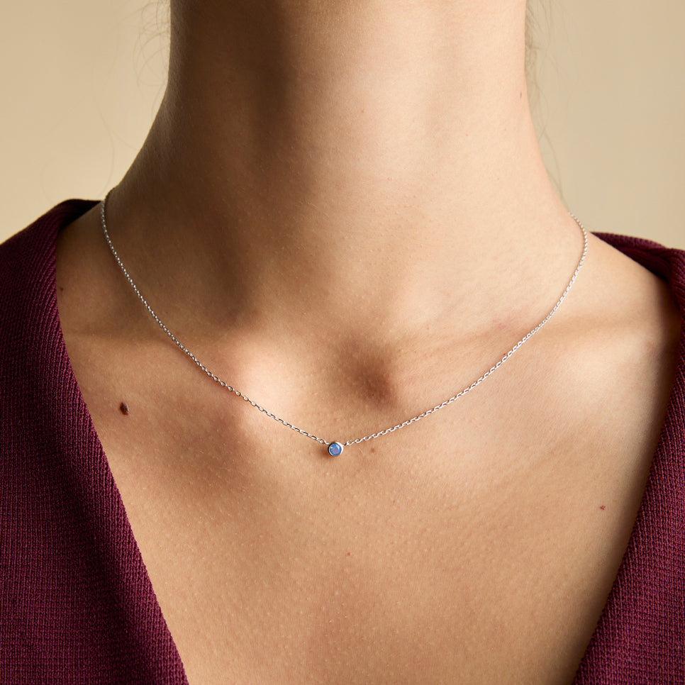 Opal Pendant Necklace in Silver-Astrid & Miyu