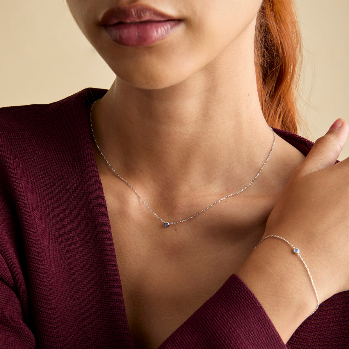 Opal Pendant Necklace in Silver-Astrid & Miyu