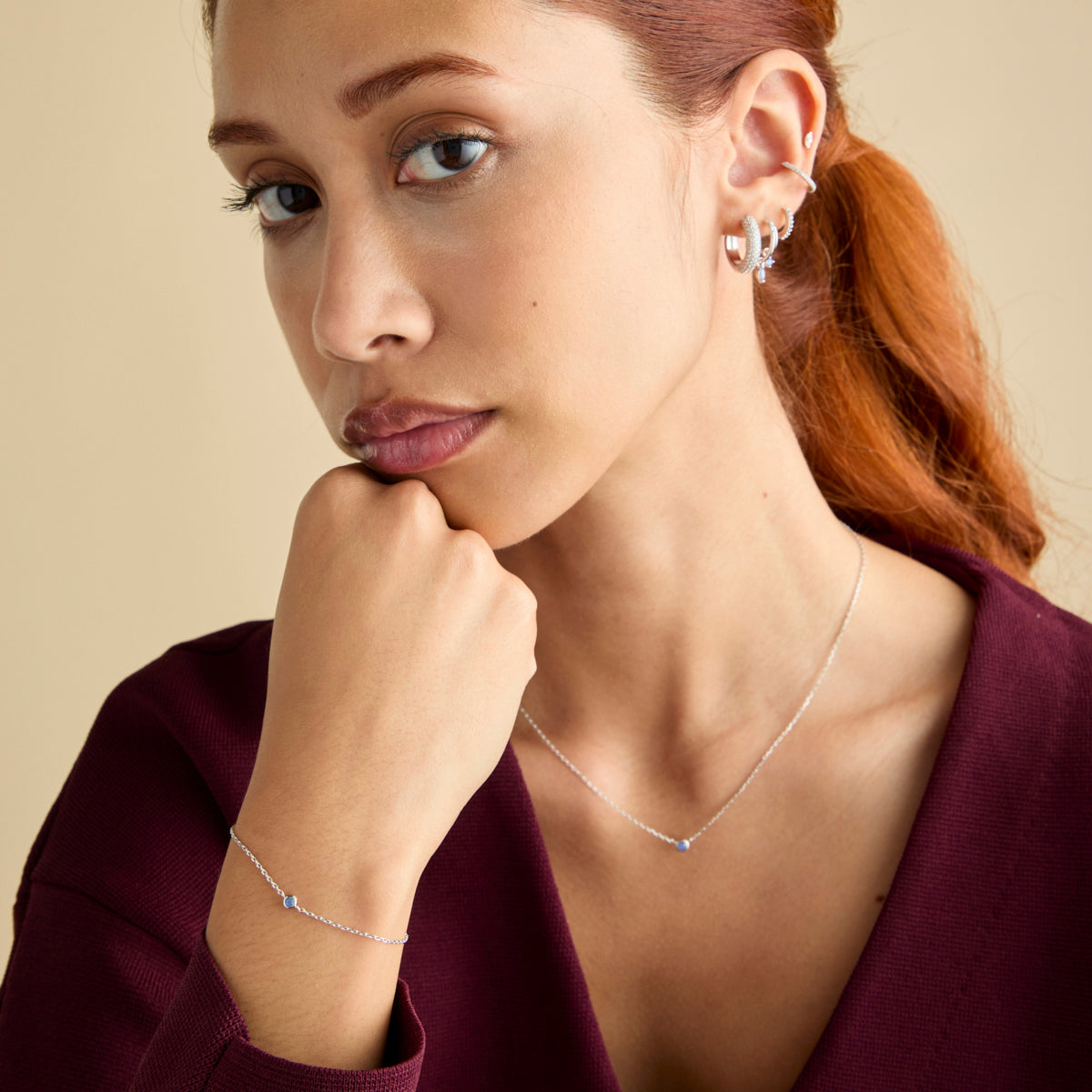 Opal Pendant Necklace in Silver-Astrid & Miyu