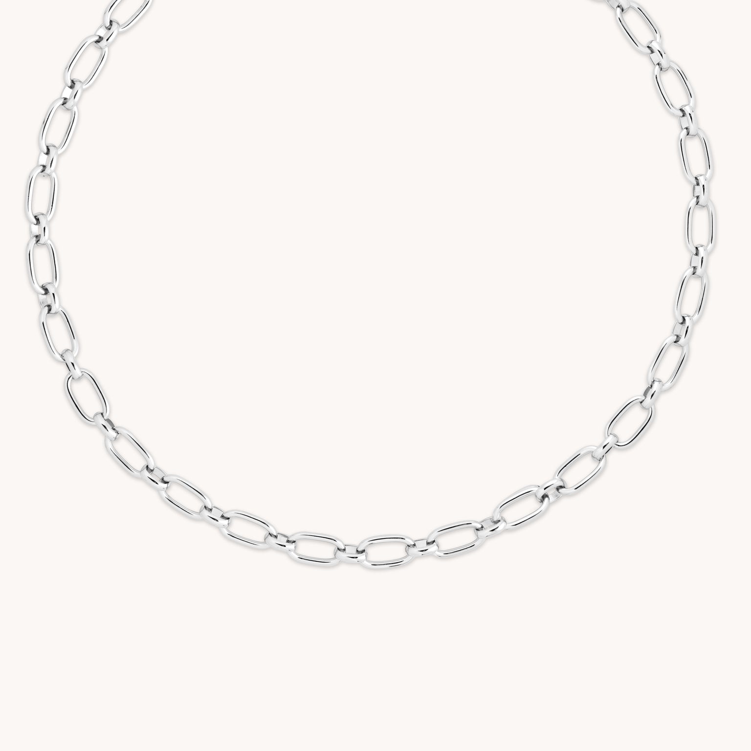 Open Link Chain Necklace in Silver-Astrid & Miyu