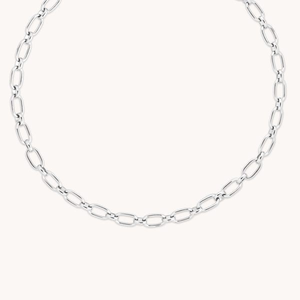 Open Link Chain Necklace in Silver-Astrid & Miyu
