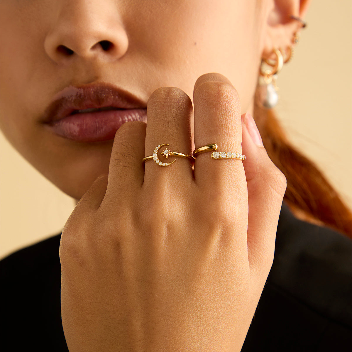 Star & Moon Wrap Ring-Astrid & Miyu
