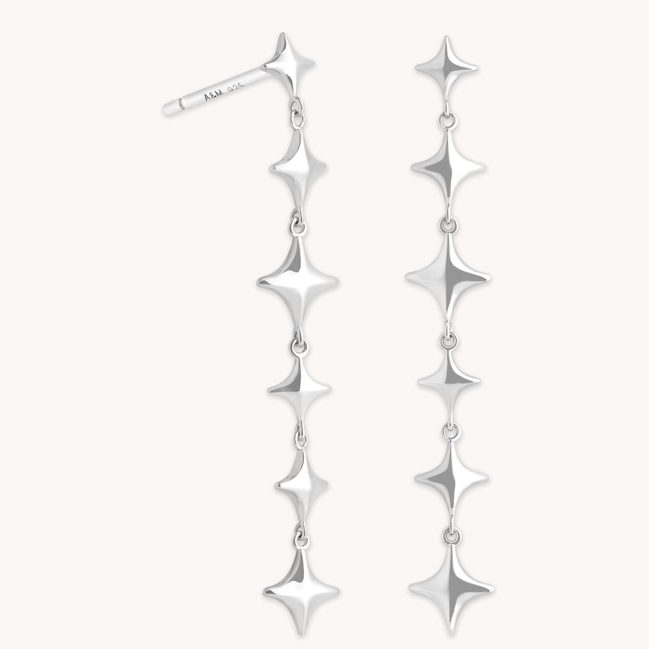 Cosmic Star Drop Studs in Silver-Astrid & Miyu