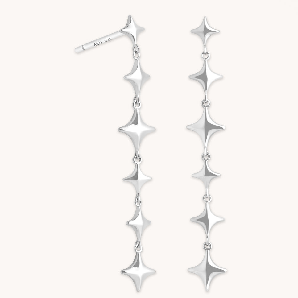Cosmic Star Drop Studs in Silver-Astrid & Miyu