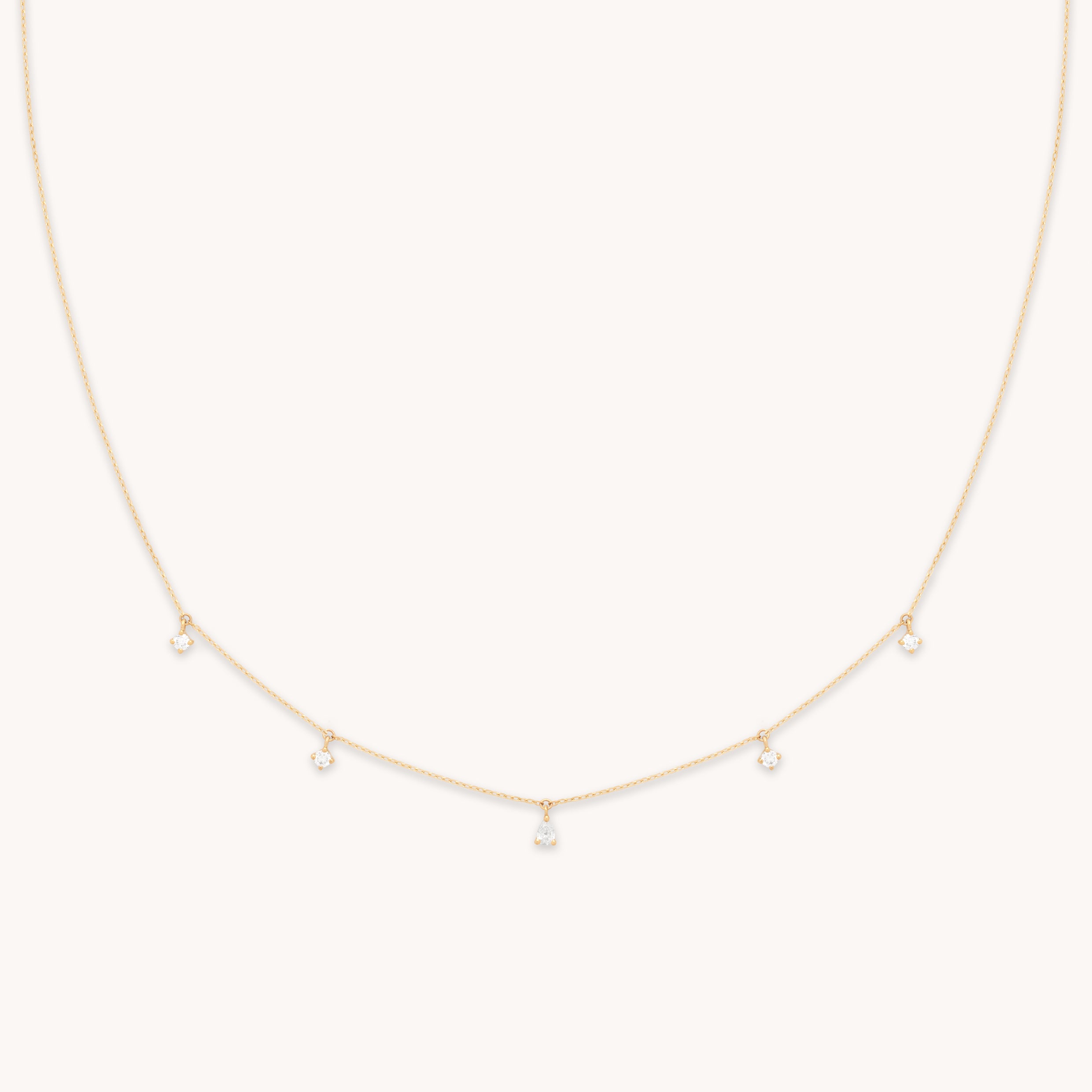 Charm Necklaces - Diamond Charm Necklace in Solid Gold - Charm Necklaces - Astrid & Miyu