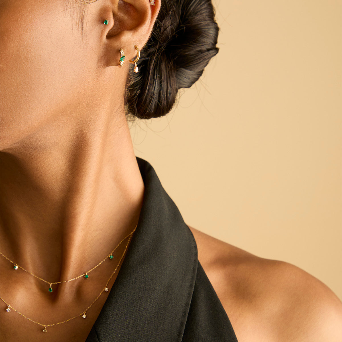 Charm Necklaces - Diamond Charm Necklace in Solid Gold - Charm Necklaces - Astrid & Miyu