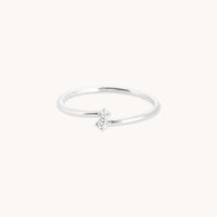 Lab-Grown Diamonds - Diamond Duo Open Ring in Solid White Gold - Open Rings - Astrid & Miyu