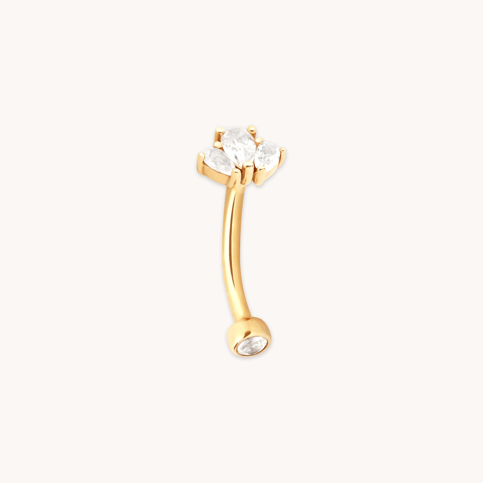 Topaz Cluster Rook Bar in Solid Gold-Astrid & Miyu
