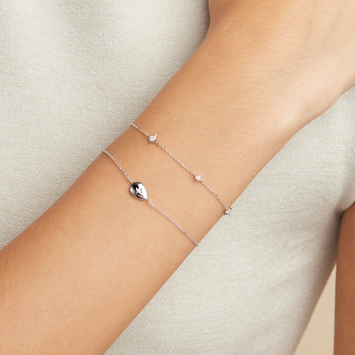 Bracelets - Cosmic Star Charm Bracelet in Silver - Charm Bracelet - Astrid & Miyu