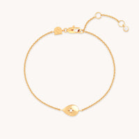 18k Gold Plated Jewellery - Pear Charm Bracelet in Gold - Charm Bracelet - Astrid & Miyu