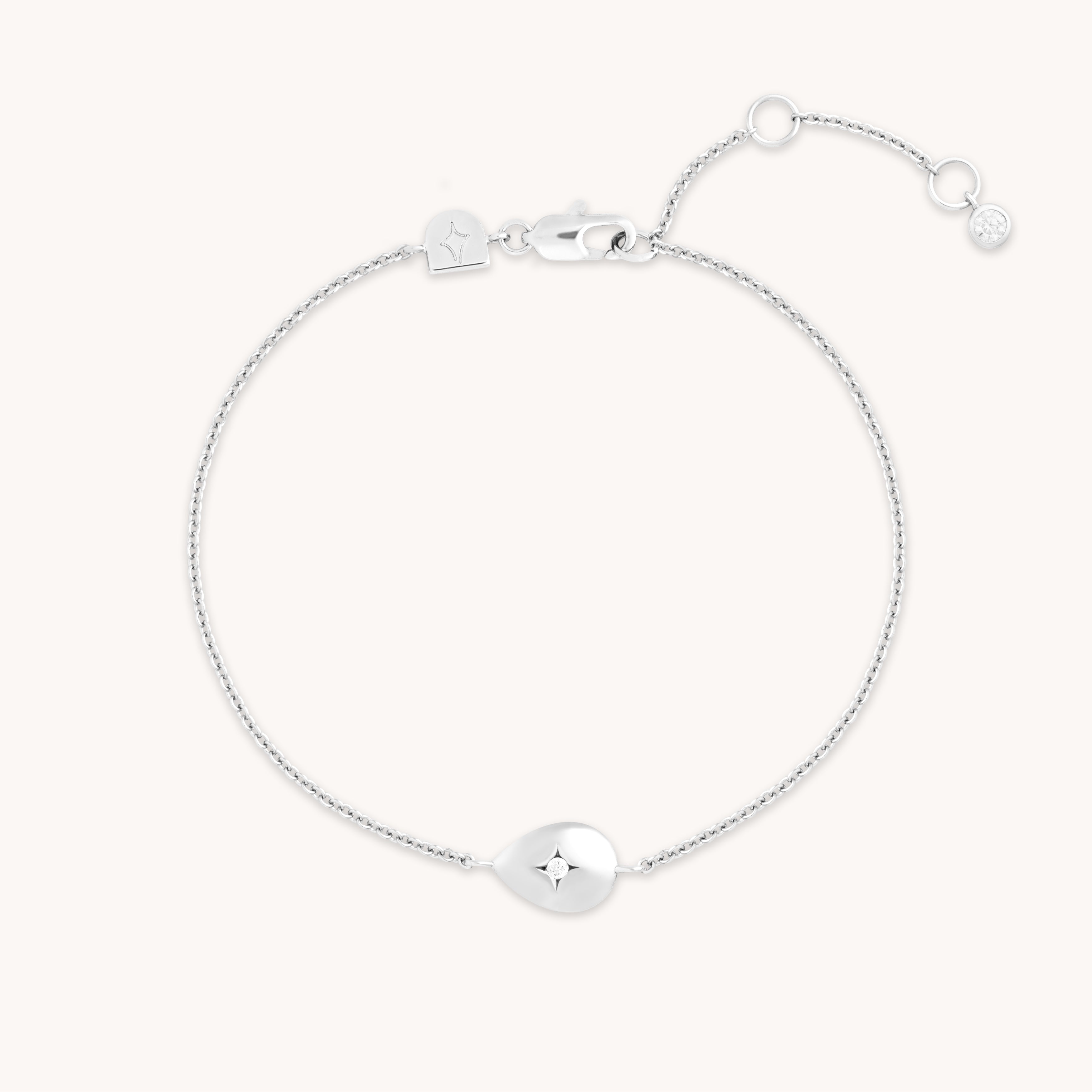Bracelets - Pear Charm Bracelet in Silver - Charm Bracelet - Astrid & Miyu