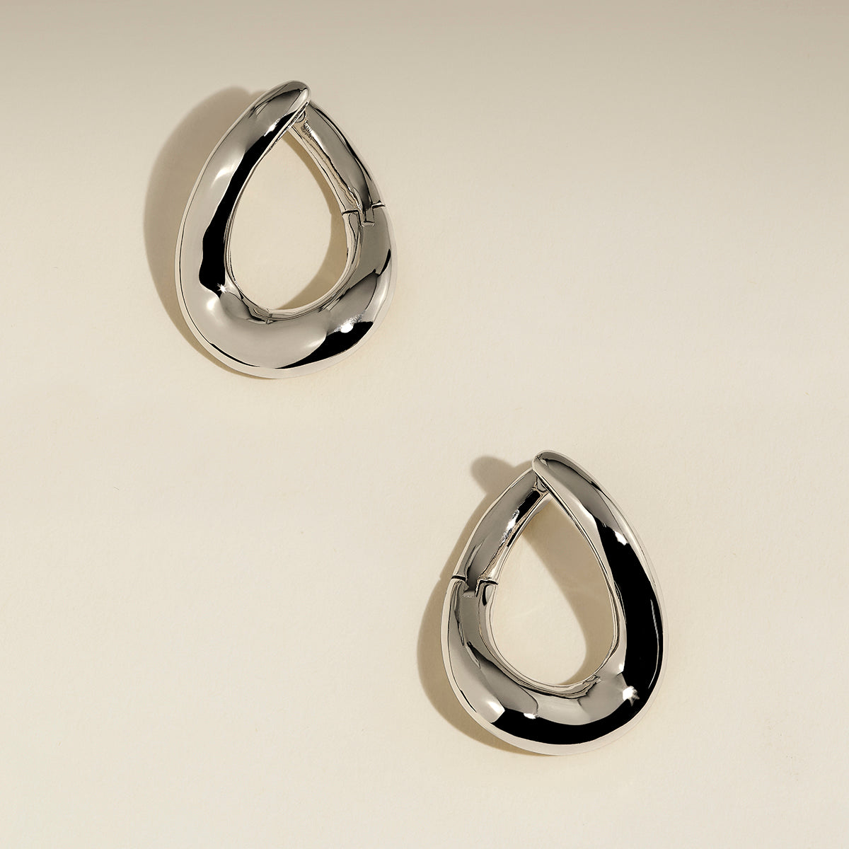 Molten Large Hoops in Silver-Astrid & Miyu
