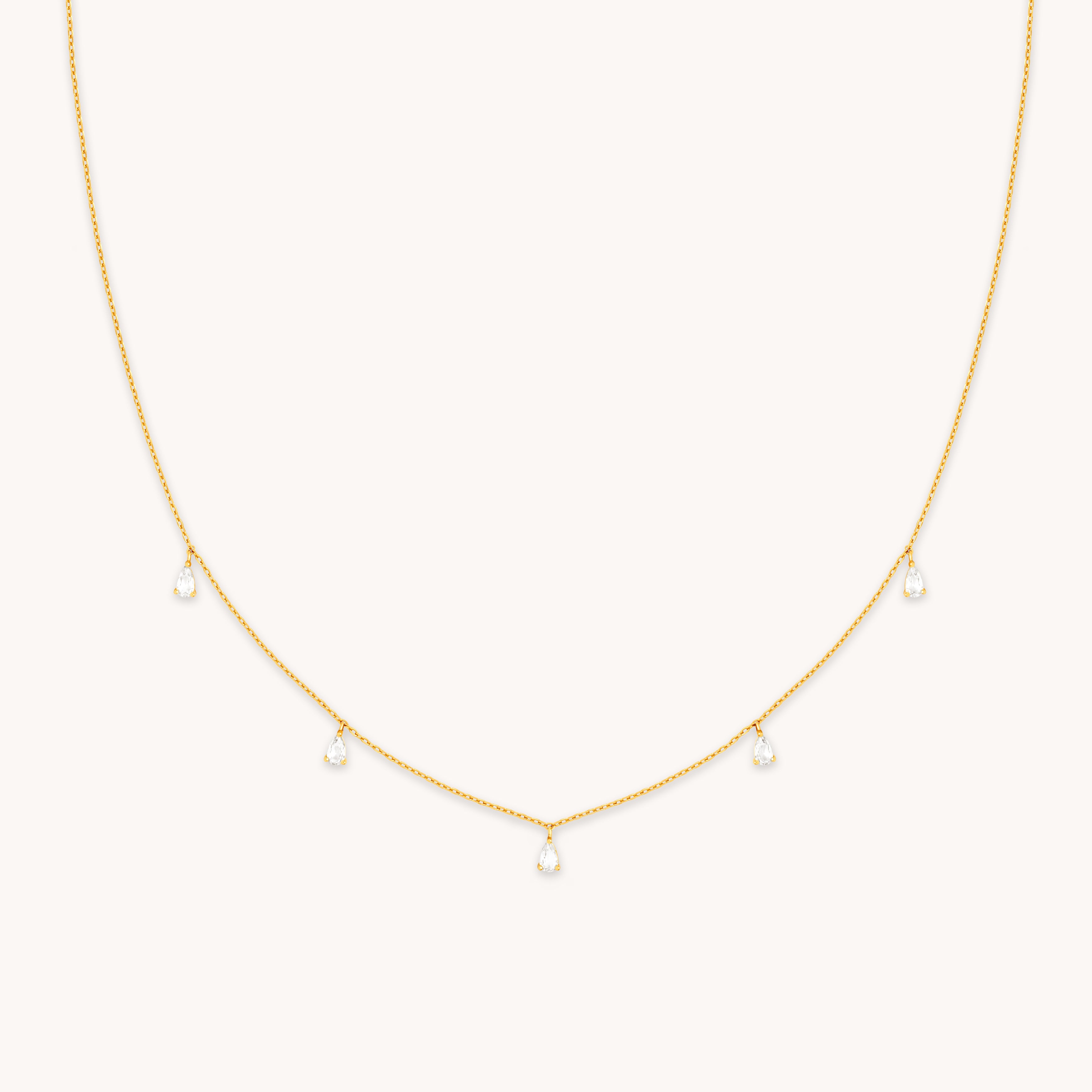 18k Gold Plated Jewellery - Crystal Charm Necklace in Gold - Charm Necklace - Astrid & Miyu