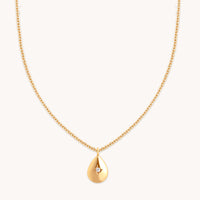 18k Gold Plated Jewellery - Pear Pendant Necklace in Gold - Pendant Necklace - Astrid & Miyu