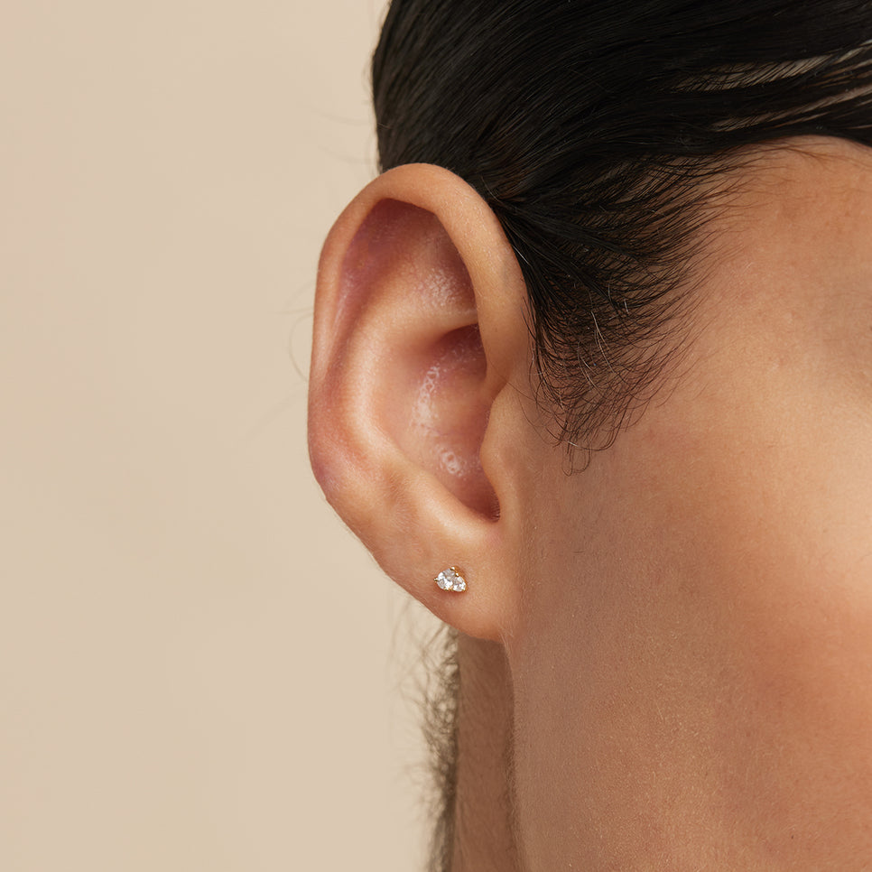 18k Gold Plated Jewellery - Pear Cluster Stud Earrings in Gold - Stud Earrings - Astrid & Miyu