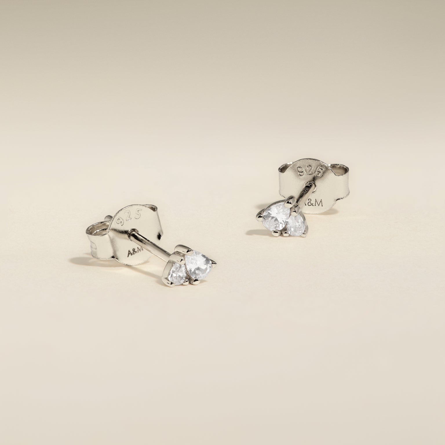 Pear Cluster Stud Earrings in Silver-Astrid & Miyu