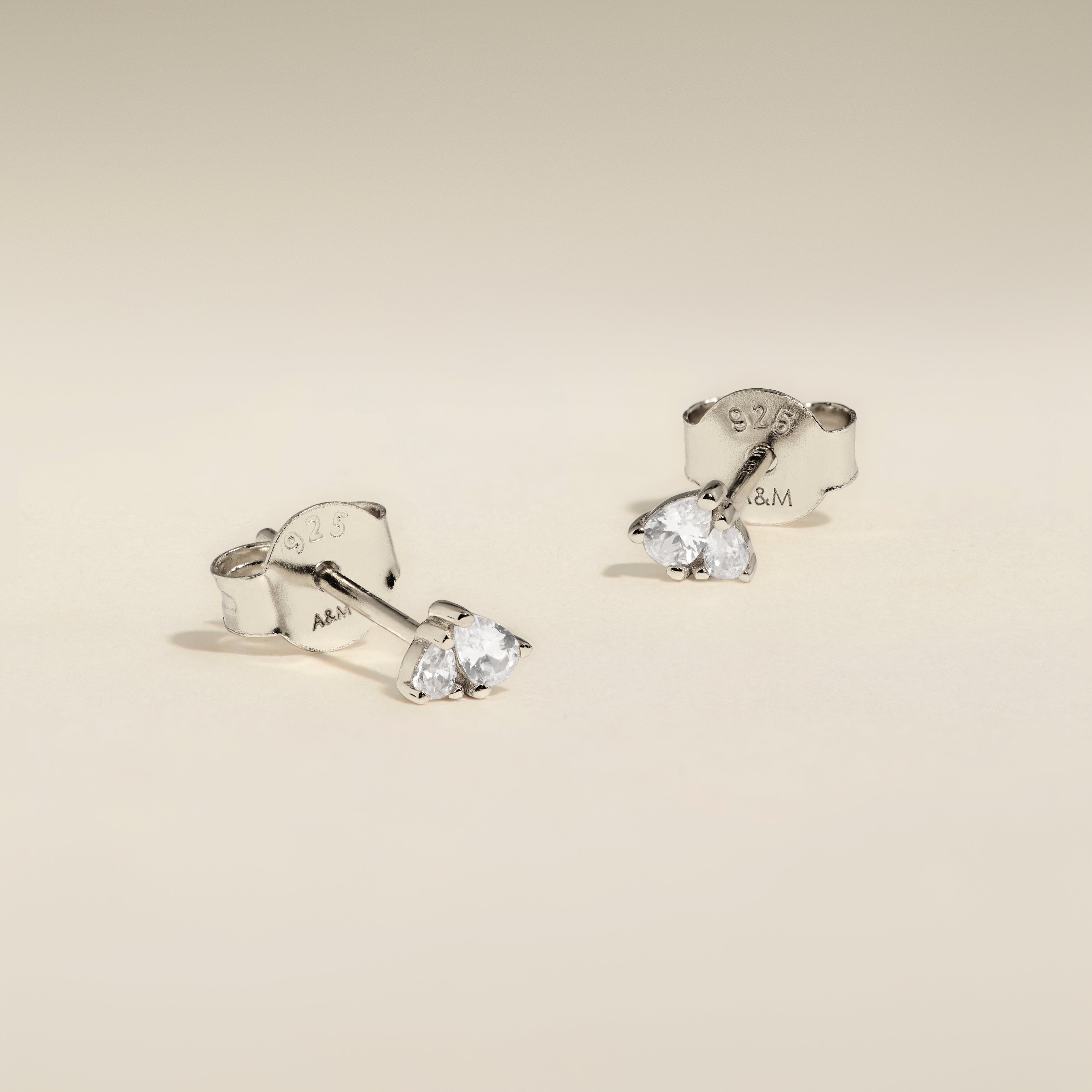 Pear Cluster Stud Earrings in Silver-Astrid & Miyu