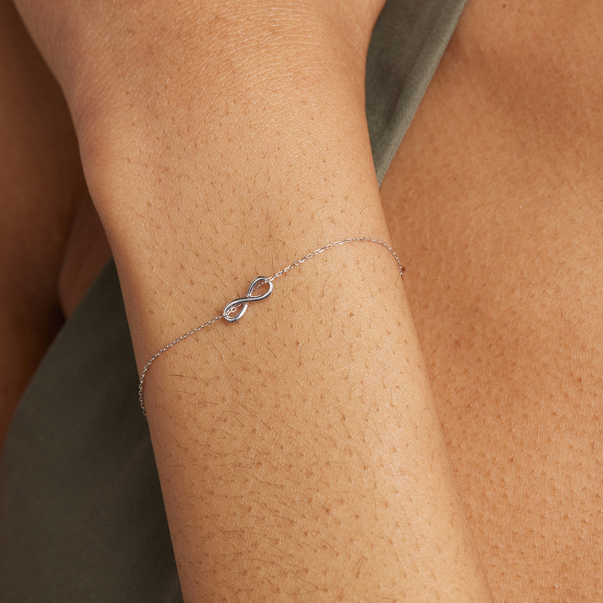 Bracelets - Infinite Charm Bracelet in Solid White Gold - Charm Bracelet - Astrid & Miyu