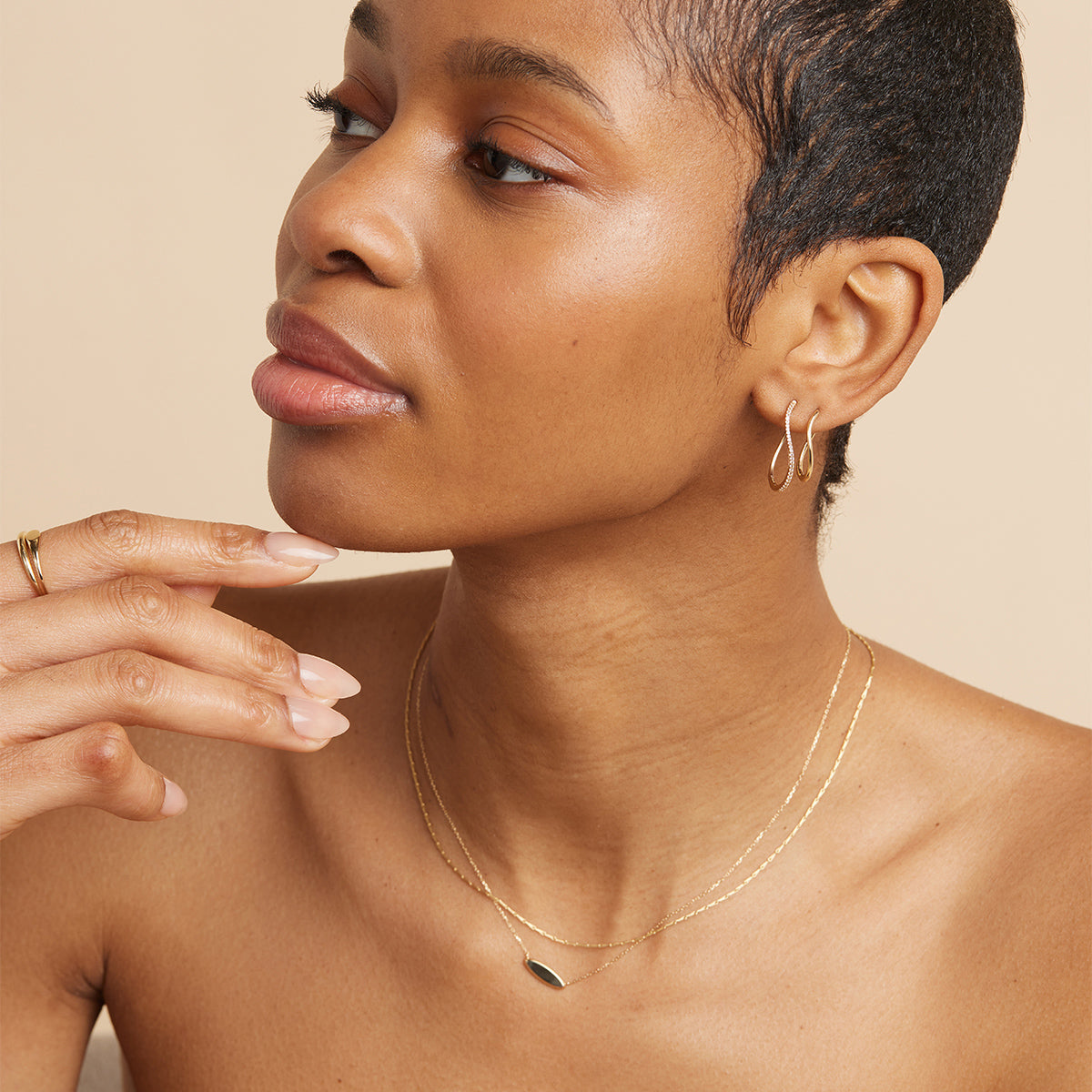 Bridal Jewellery - Infinite Hoops in Solid Gold - Hoop Earrings - Astrid & Miyu