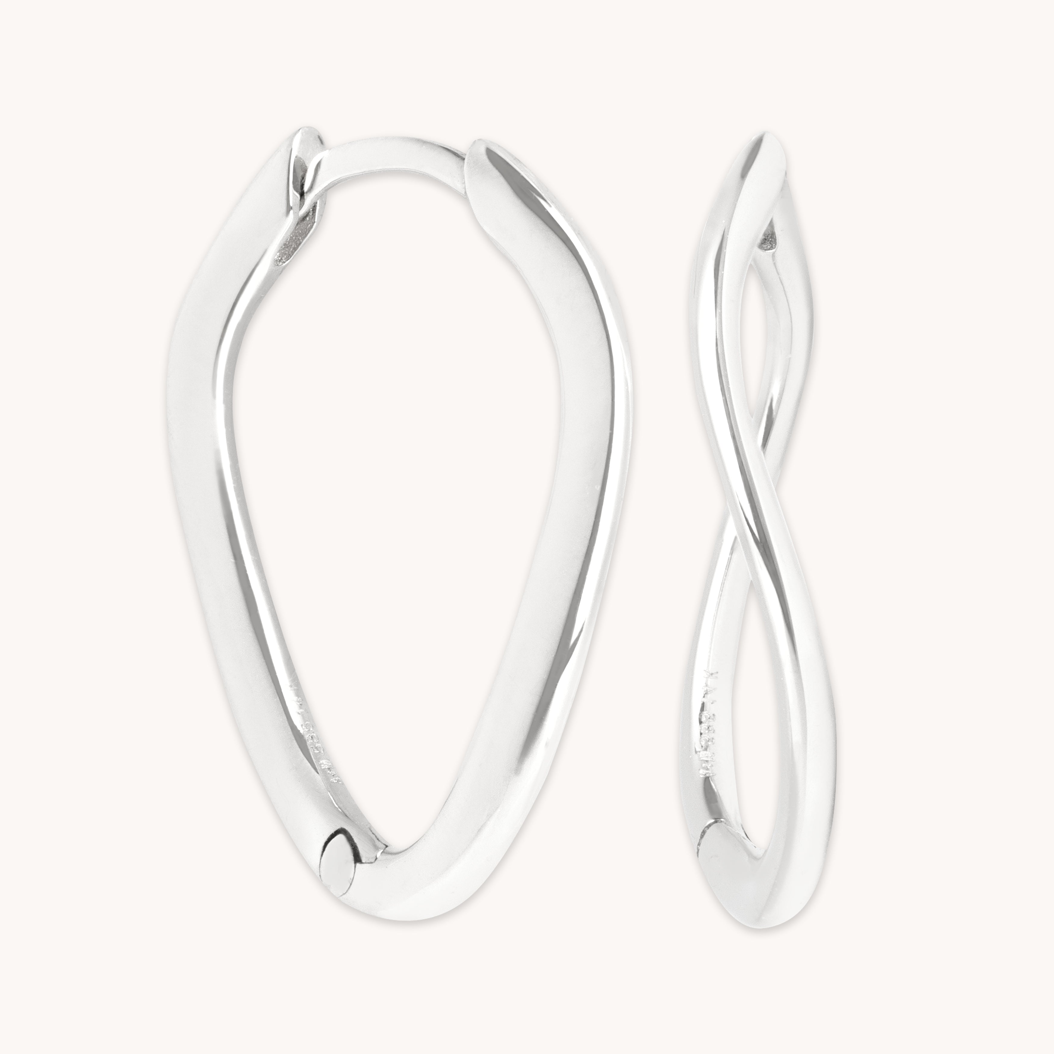 Bridal Jewellery - Infinite Hoops in Solid White Gold - Hoop Earrings - Astrid & Miyu