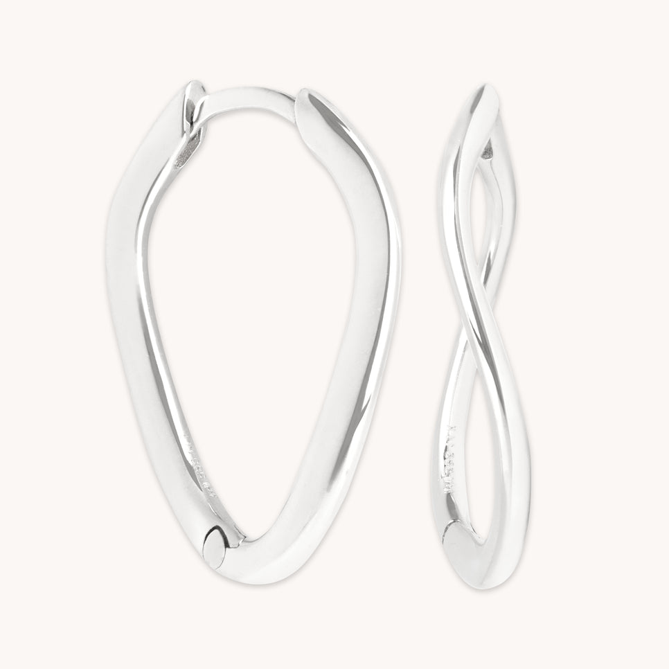 Bridal Jewellery - Infinite Hoops in Solid White Gold - Hoop Earrings - Astrid & Miyu