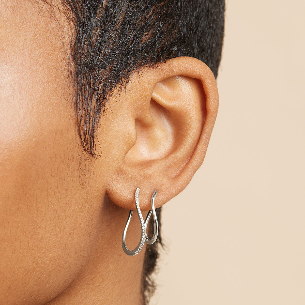 Bridal Jewellery - Infinite Hoops in Solid White Gold - Hoop Earrings - Astrid & Miyu