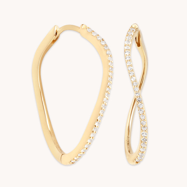 Infinite Topaz Pavé Hoops in Solid Gold