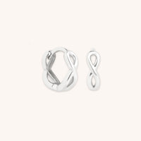 Earrings - Infinite Huggies in Solid White Gold - Huggies - Astrid & Miyu