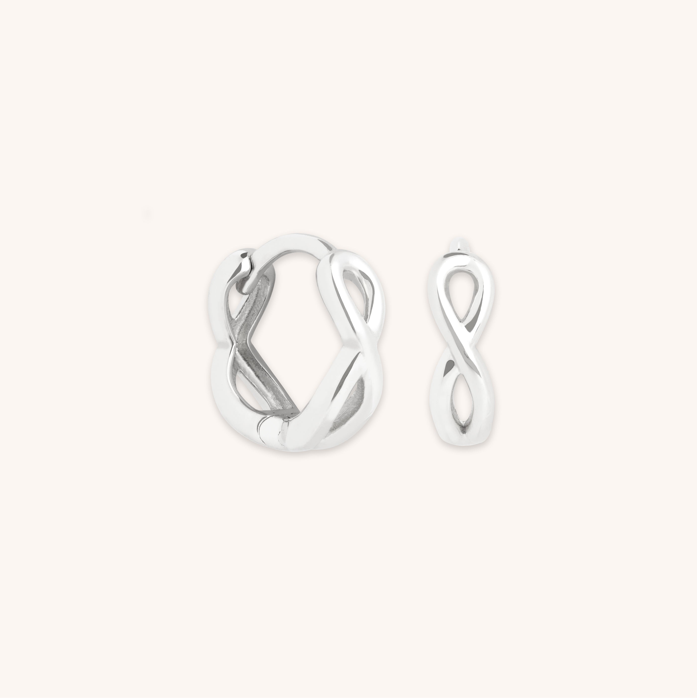 Earrings - Infinite Huggies in Solid White Gold - Huggies - Astrid & Miyu