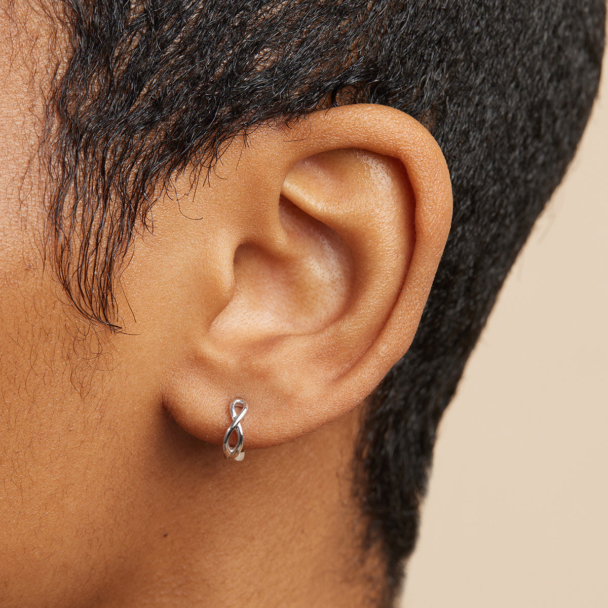 Earrings - Infinite Huggies in Solid White Gold - Huggies - Astrid & Miyu