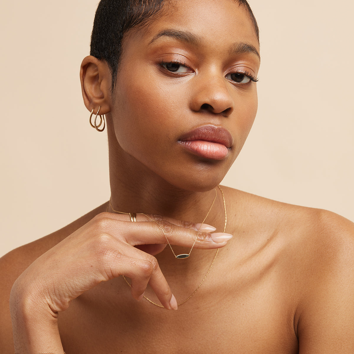 Bridal Jewellery - ID Pendant Necklace in Solid Gold - Pendant Necklace - Astrid & Miyu