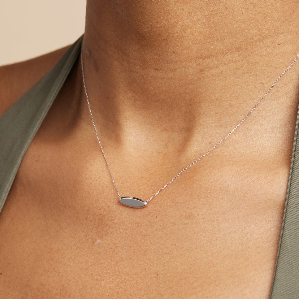 Bridal Jewellery - ID Pendant Necklace in Solid White Gold - Pendant Necklace - Astrid & Miyu