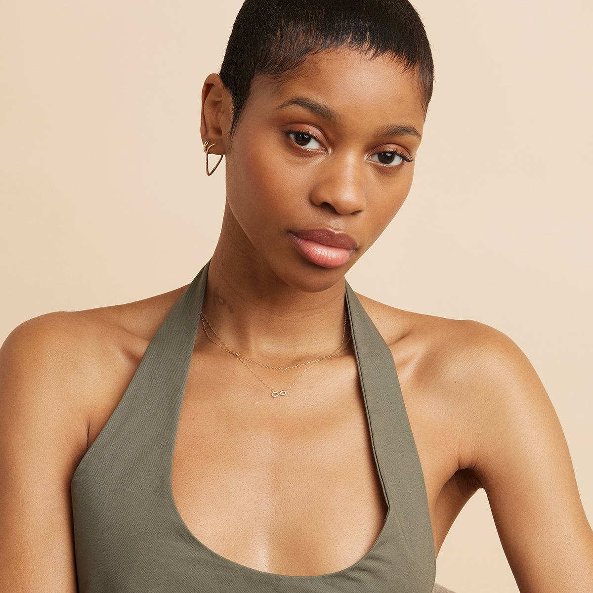 Bridal Jewellery - Infinite Pendant Necklace in Solid Gold - Pendant Necklace - Astrid & Miyu