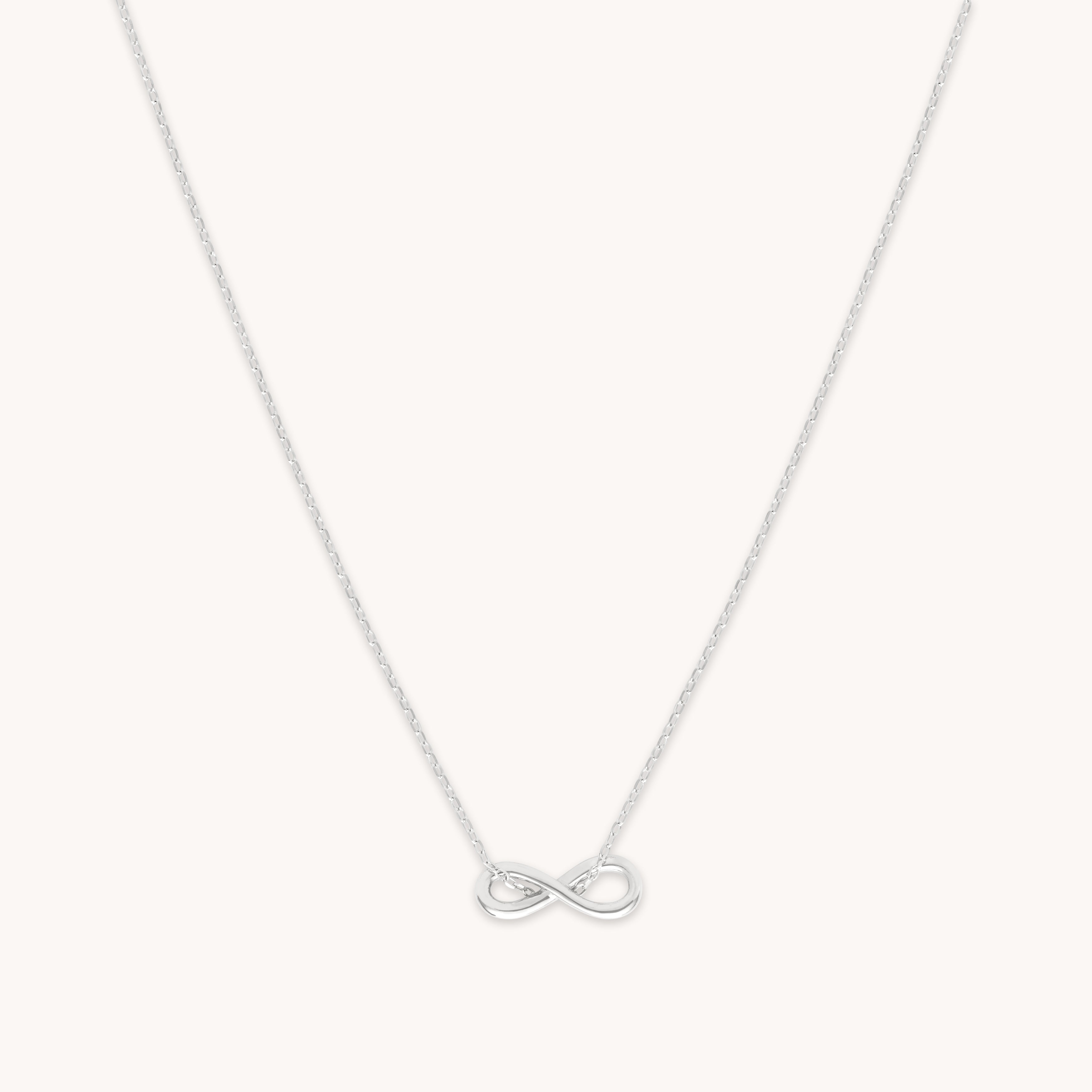 Bridal Jewellery - Infinite Pendant Necklace in Solid White Gold - Pendant Necklace - Astrid & Miyu