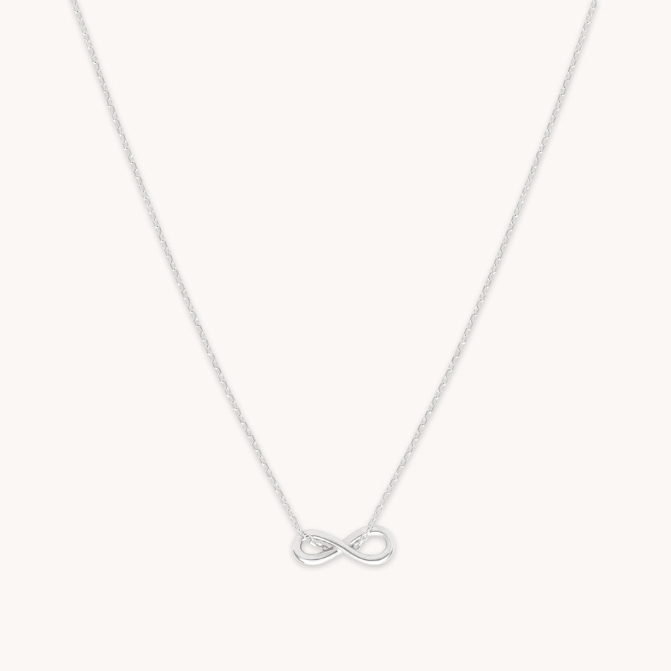 Bridal Jewellery - Infinite Pendant Necklace in Solid White Gold - Pendant Necklace - Astrid & Miyu