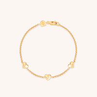 18k Gold Plated Jewellery - Heart Charm Bracelet in Gold - Charm Bracelets - Astrid & Miyu