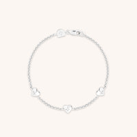 Bracelets - Heart Charm Bracelet in Silver - Charm Bracelets - Astrid & Miyu