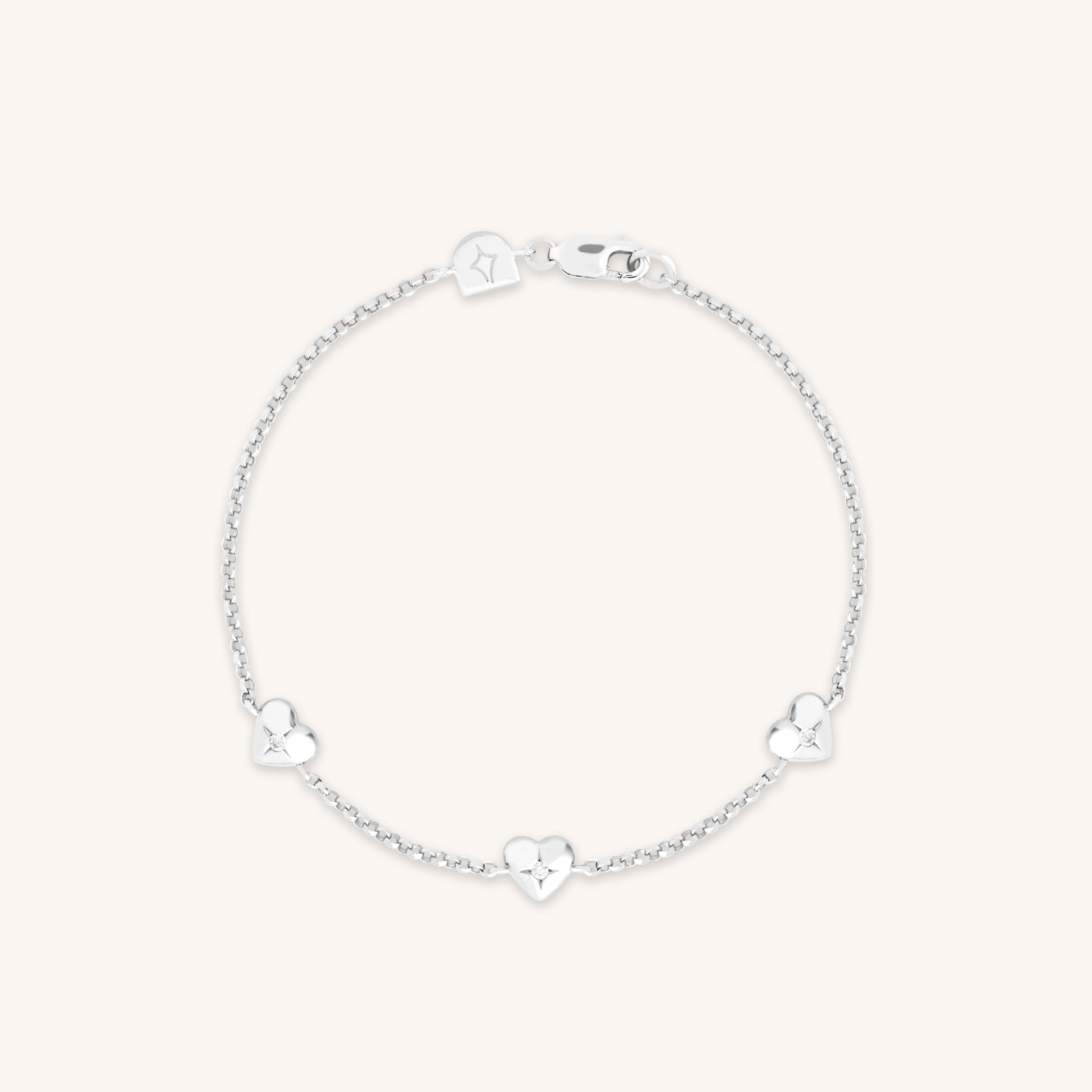 Bracelets - Heart Charm Bracelet in Silver - Charm Bracelets - Astrid & Miyu