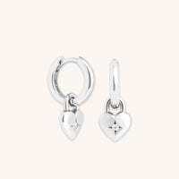 Earrings - Heart Charm Huggies in Silver - Huggies - Astrid & Miyu