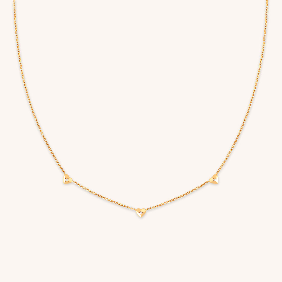 18k Gold Plated Jewellery - Heart Charm Necklace in Gold - Charm Necklaces - Astrid & Miyu