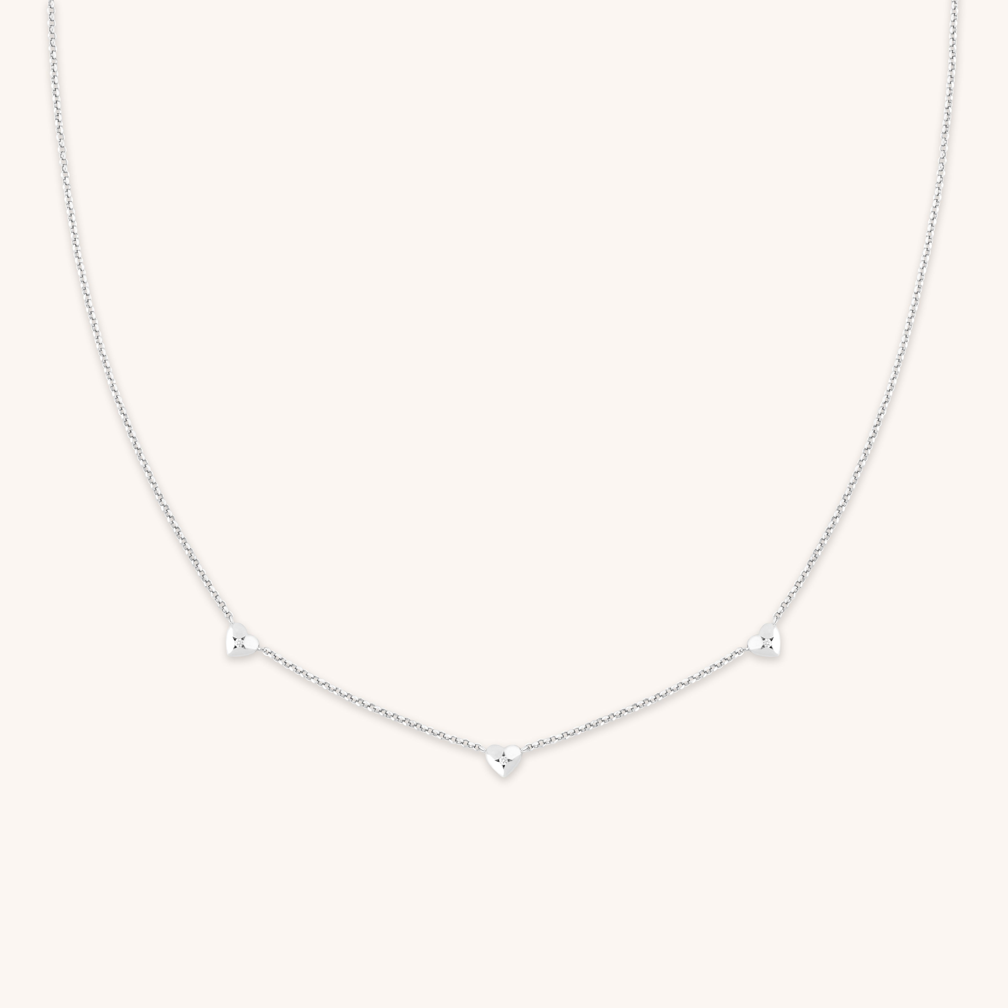 Charm Necklaces - Heart Charm Necklace in Silver - Charm Necklaces - Astrid & Miyu