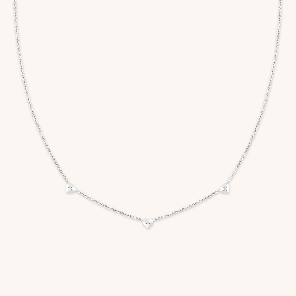 Charm Necklaces - Heart Charm Necklace in Silver - Charm Necklaces - Astrid & Miyu