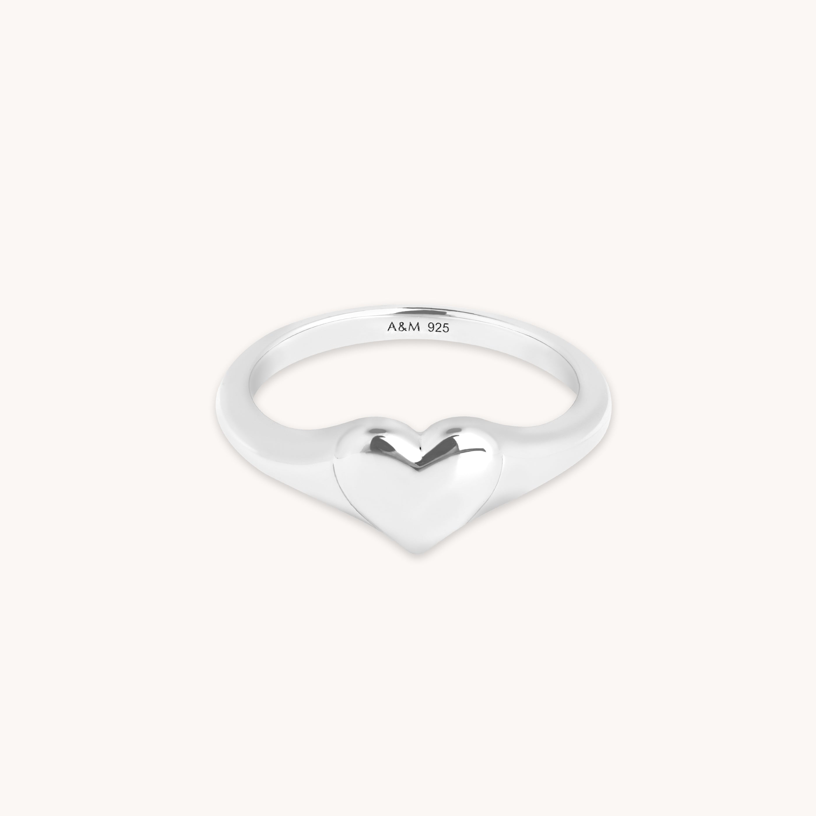 Graduation Gifts - Heart Signet Ring in Silver - Signet Ring - Astrid & Miyu