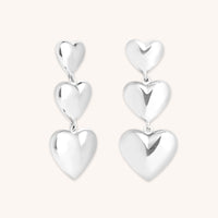 Earrings - Heart Drop Stud Earrings in Silver - Stud Earrings - Astrid & Miyu