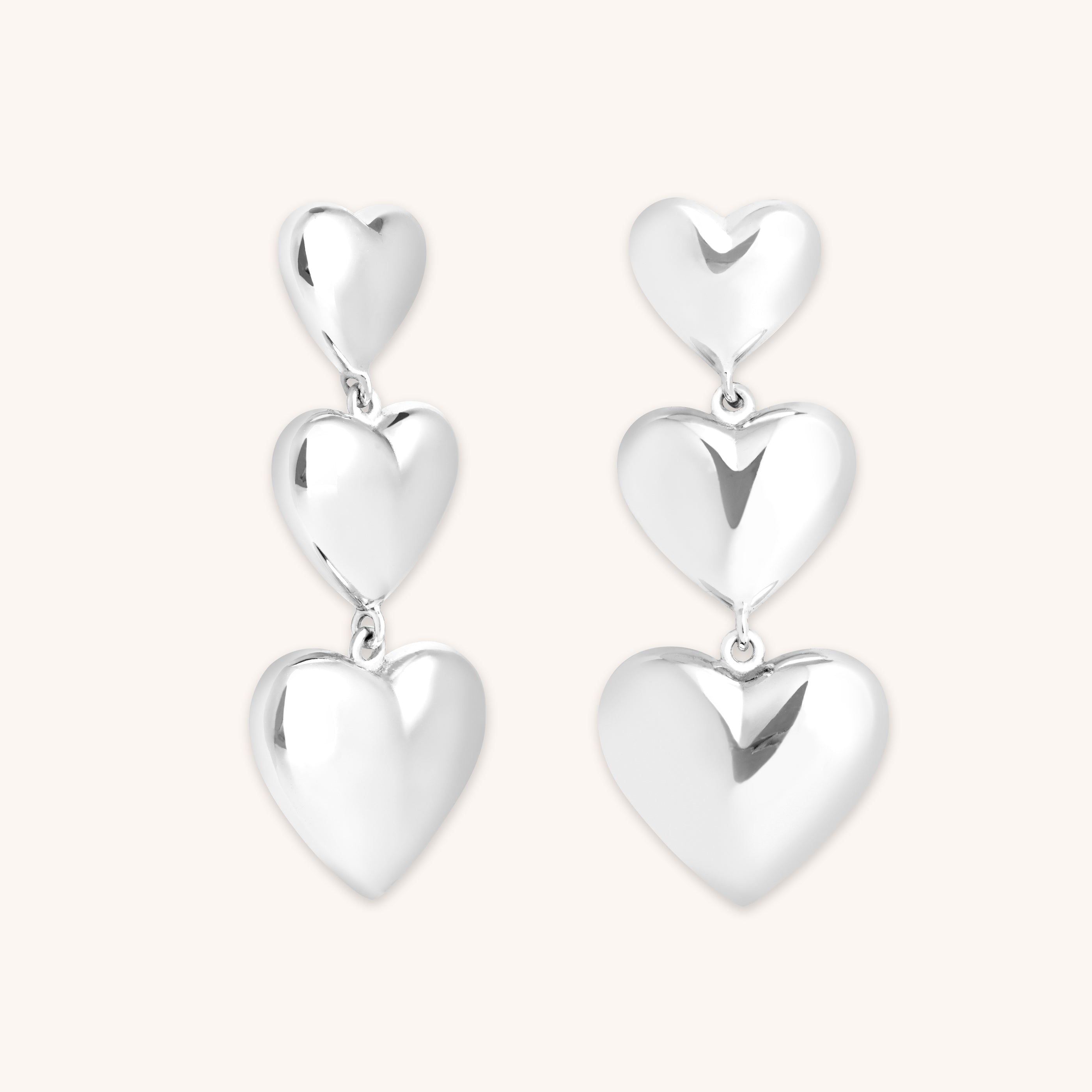 Earrings - Heart Drop Stud Earrings in Silver - Stud Earrings - Astrid & Miyu