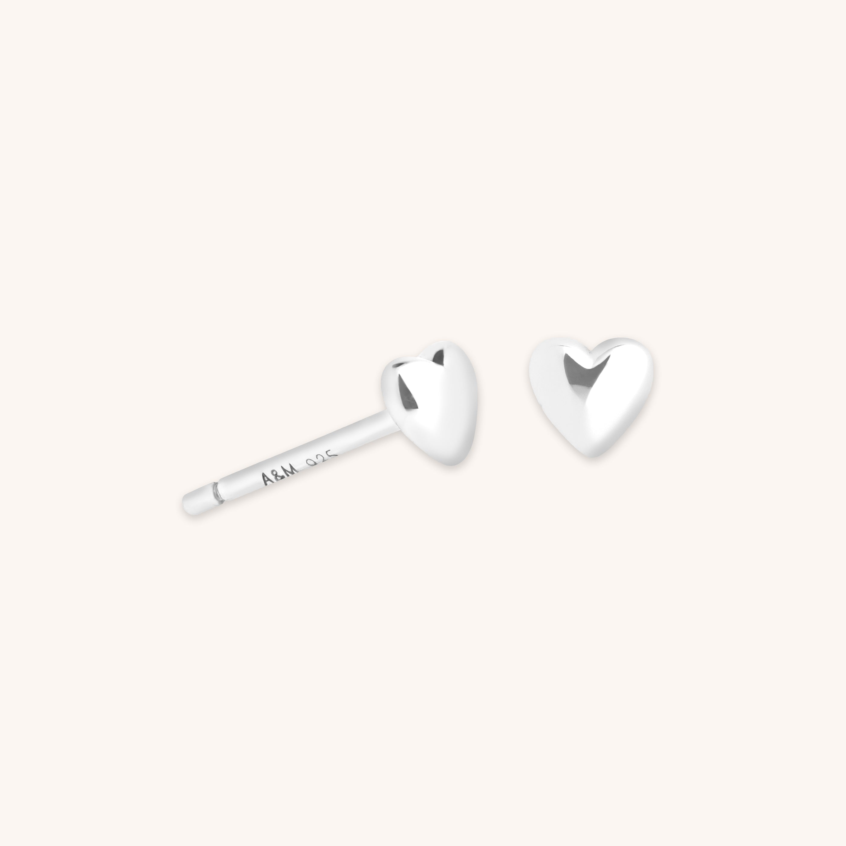 Heart Silver Stud Earrings | Astrid & Miyu Earrings
